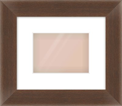 Brown Flat Frame for 18 × 13cm artwork, with Smooth White Single Mount