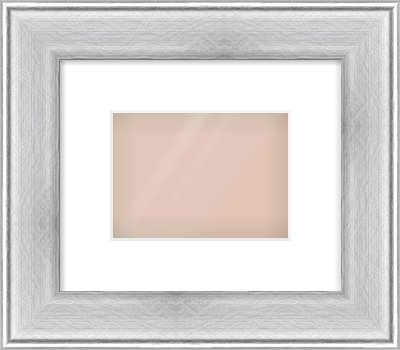 Brushed Silver Cushion Frame for 18 × 13cm artwork, with Smooth White Single Mount