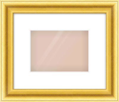 Gold Cushion Frame for 180 × 130mm artwork, with Smooth White Single Mount