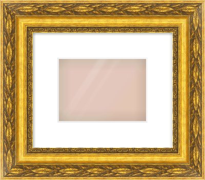 Gold Spoon Frame for 180 × 130mm artwork, with Smooth White Single Mount