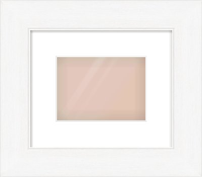 Natural Grain / White Stain Stepped Frame for 18 × 13cm artwork, with Smooth White Single Mount
