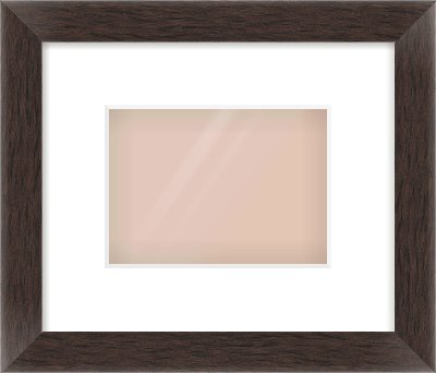 Brown Flat Frame for 18 × 13cm artwork, with Smooth White Single Mount