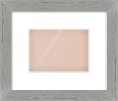 Pale Grey Flat Frame for 18 × 13cm artwork, with Smooth White Single Mount