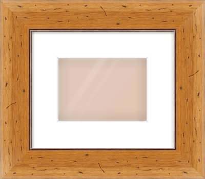Distressed Pine Reverse Frame for 180 × 130mm artwork, with Smooth White Single Mount