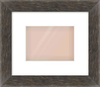 Black Flat Frame for 18 × 13cm artwork, with Smooth White Single Mount