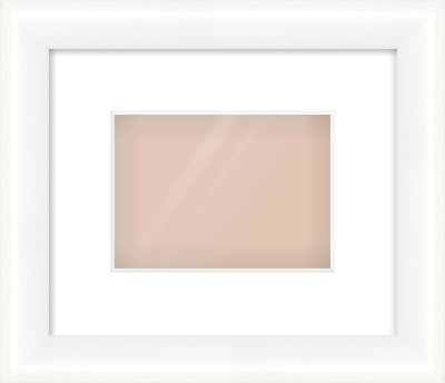 Gloss White Cushion Frame for 18 × 13cm artwork, with Smooth White Single Mount