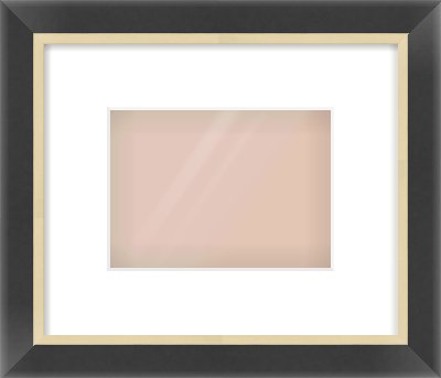 Black/Gold Flat Frame for 180 × 130mm artwork, with Smooth White Single Mount