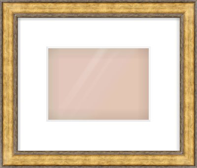 Gold Spoon Frame for 180 × 130mm artwork, with Smooth White Single Mount