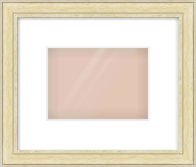 Ivory Reverse Frame for 180 × 130mm artwork, with Smooth White Single Mount