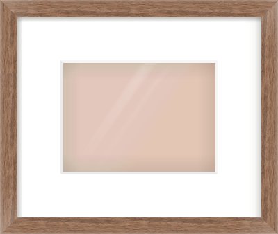 Walnut Flat Frame for 18 × 13cm artwork, with Smooth White Single Mount