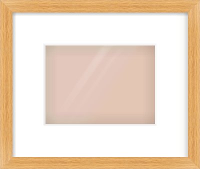 Oak Veneer Flat Frame for 180 × 130mm artwork, with Smooth White Single Mount