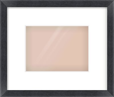 Black Wood Grain Flat Frame for 18 × 13cm artwork, with Smooth White Single Mount