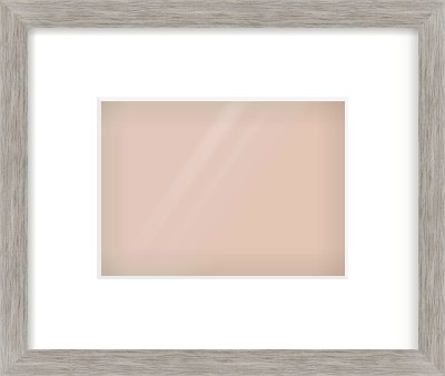 Grey Wood Grain Flat Frame for 180 × 130mm artwork, with Smooth White Single Mount