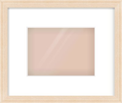 Natural Wood Flat Frame for 180 × 130mm artwork, with Smooth White Single Mount