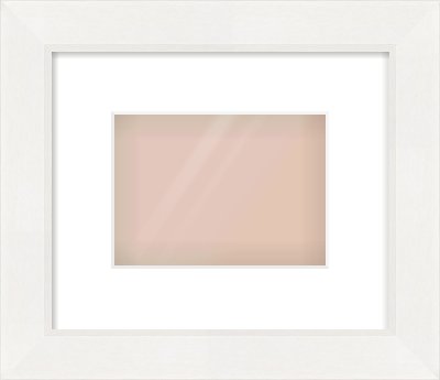 White Beveled Frame for 18 × 13cm artwork, with Smooth White Single Mount