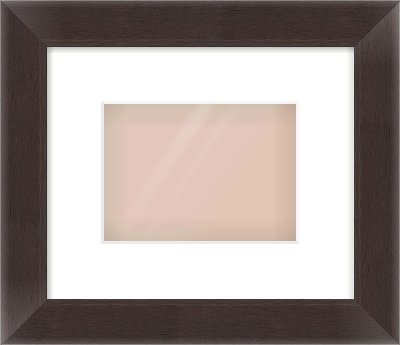 Brown Flat Frame for 18 × 13cm artwork, with Smooth White Single Mount