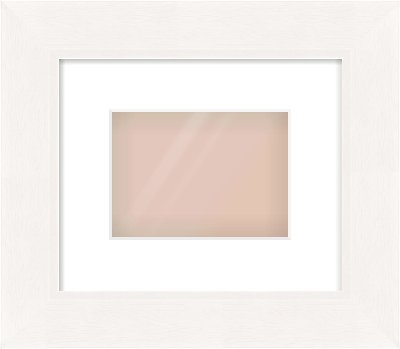 White Beveled Frame for 18 × 13cm artwork, with Smooth White Single Mount