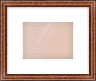 Brown Cushion Frame for 18 × 13cm artwork, with Smooth White Single Mount