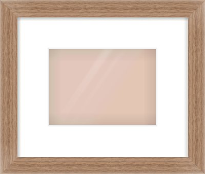 Walnut Flat Frame for 18 × 13cm artwork, with Smooth White Single Mount