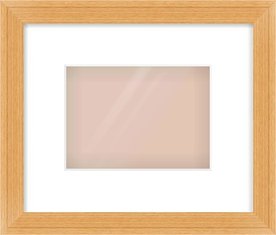 Oak Veneer Flat Frame for 180 × 130mm artwork, with Smooth White Single Mount