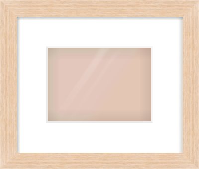 Light Oak Veneer Flat Frame for 180 × 130mm artwork, with Smooth White Single Mount