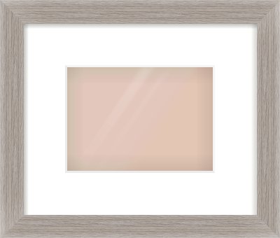Grey Flat Frame for 180 × 130mm artwork, with Smooth White Single Mount