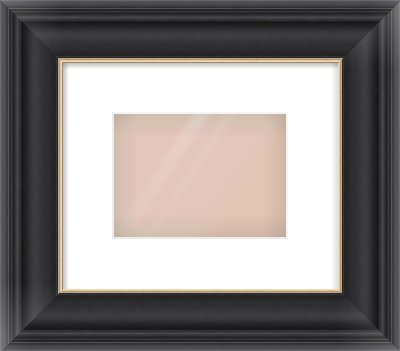 Black/Gold Scoop Frame for 18 × 13cm artwork, with Smooth White Single Mount