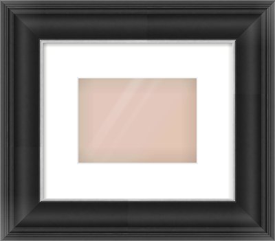 Black/Silver Scoop Frame for 18 × 13cm artwork, with Smooth White Single Mount