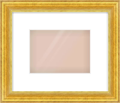 Gold Reverse Frame for 180 × 130mm artwork, with Smooth White Single Mount