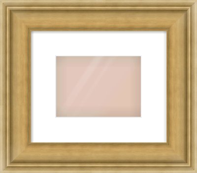 Gold Scoop Frame for 180 × 130mm artwork, with Smooth White Single Mount
