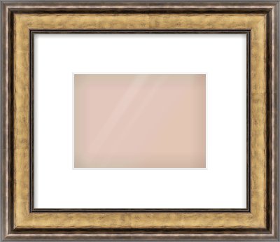Gold Spoon Frame for 180 × 130mm artwork, with Smooth White Single Mount
