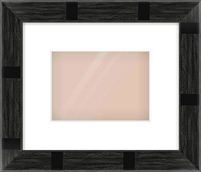 Black Flat Frame for 18 × 13cm artwork, with Smooth White Single Mount