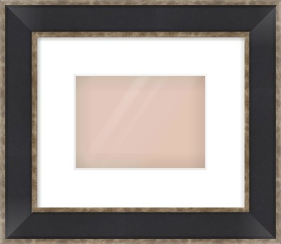 Black & Champagne Silver Bevel Frame for 18 × 13cm artwork, with Smooth White Single Mount