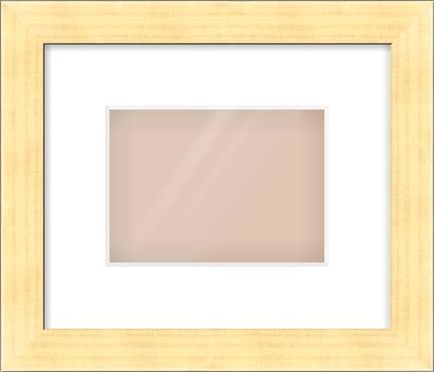 Gold Face, Black Sides Flat Frame for 180 × 130mm artwork, with Smooth White Single Mount