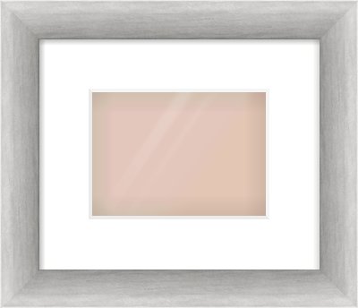 Silver Cushion Frame for 18 × 13cm artwork, with Smooth White Single Mount