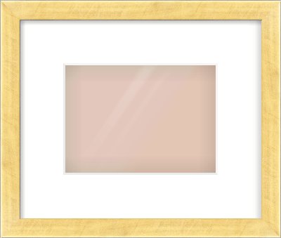 Brushed Gold with Black Sides Flat Frame for 180 × 130mm artwork, with Smooth White Single Mount