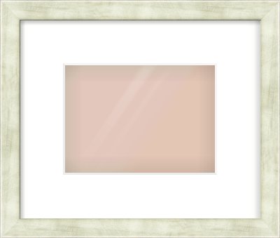 Champagne Flat Frame for 18 × 13cm artwork, with Smooth White Single Mount