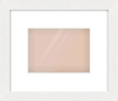 White Stain Flat Frame for 18 × 13cm artwork, with Smooth White Single Mount