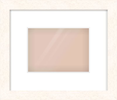 Ivory Flat Frame for 180 × 130mm artwork, with Smooth White Single Mount