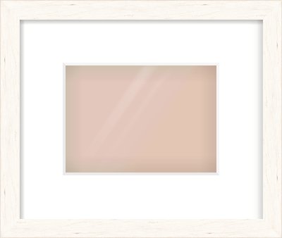 Ivory Flat Frame for 180 × 130mm artwork, with Smooth White Single Mount