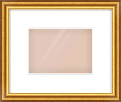 Gold Reverse Frame for 180 × 130mm artwork, with Smooth White Single Mount