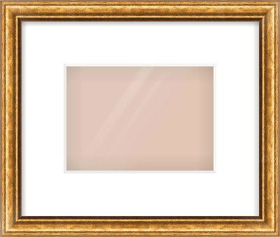 Gold Cushion Frame for 180 × 130mm artwork, with Smooth White Single Mount