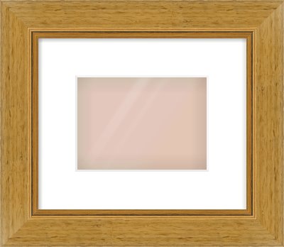 Gold Flat Frame for 180 × 130mm artwork, with Smooth White Single Mount