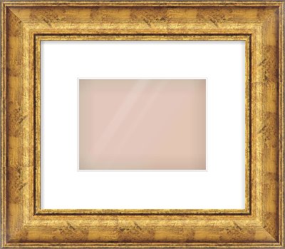 Gold Dome Frame for 180 × 130mm artwork, with Smooth White Single Mount