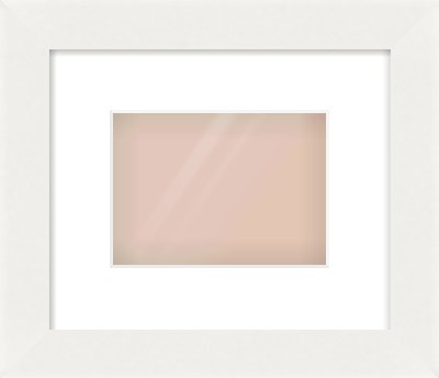 White Flat Frame for 18 × 13cm artwork, with Smooth White Single Mount