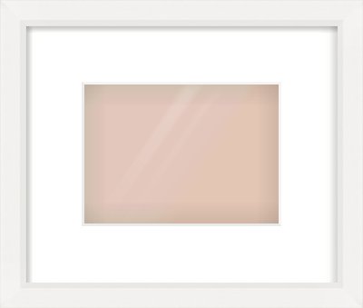 White Beveled Frame for 18 × 13cm artwork, with Smooth White Single Mount
