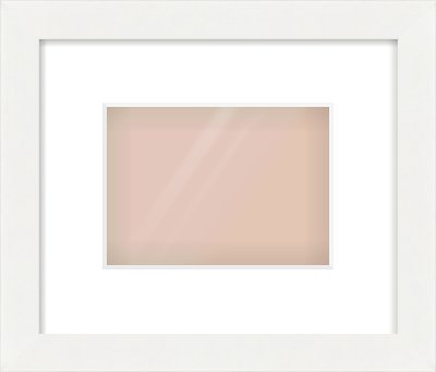 White Flat Frame for 180 × 130mm artwork, with Smooth White Single Mount