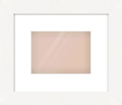 White Flat Frame for 18 × 13cm artwork, with Smooth White Single Mount