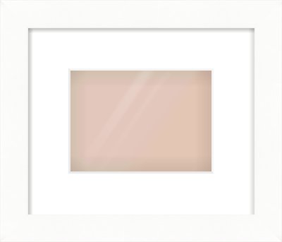 White Bevel Frame for 180 × 130mm artwork, with Smooth White Single Mount
