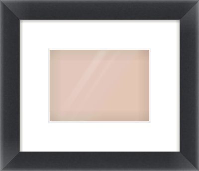 Black Bevel Frame for 180 × 130mm artwork, with Smooth White Single Mount